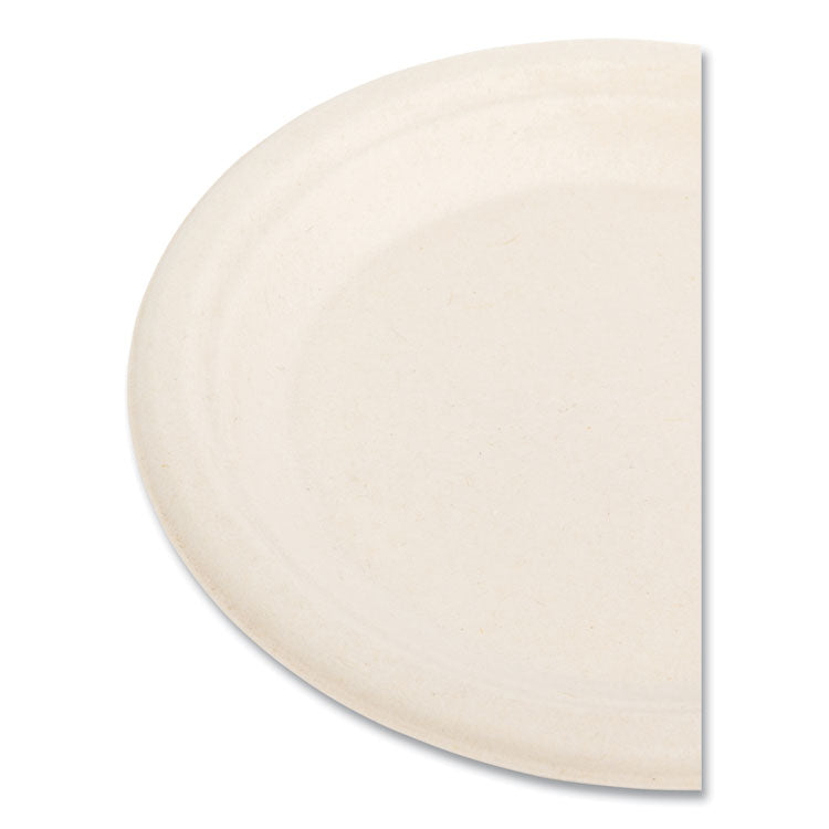 Bagasse PFAS-Free Dinnerware, Plate, Sugarcane, 6" dia, Tan, 1,000/Carton