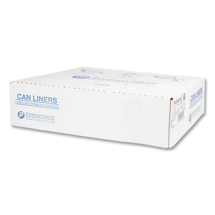 High-Density Commercial Can Liners, 56 gal, 14 mic, 43" x 48", Natural, Interleaved Roll, 25 Bags/Roll, 8 Rolls/Carton