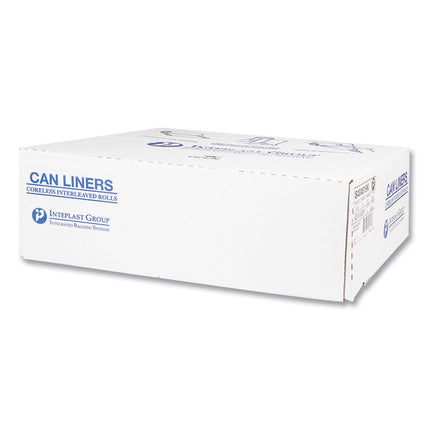 High-Density Commercial Can Liners, 56 gal, 22 mic, 43" x 48", Black, Interleaved Roll, 25 Bags/Roll, 6 Rolls/Carton