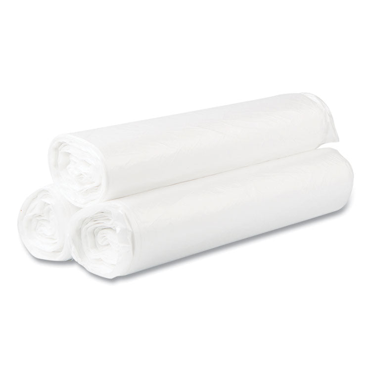 High-Density Commercial Can Liner Value Pack, 45 gal, 14 mic, 40" x 46", Natural, Interleaved Roll, 25 Bags/Roll, 10 Rolls/CT
