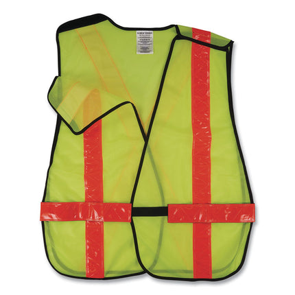 GloWear 8080BAX Non-Certified X-Back Hi-Vis Safety Vest, Polyester, One Size Fits Most, Lime/Orange