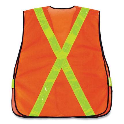 GloWear 8080BAX Non-Certified X-Back Hi-Vis Safety Vest, Polyester, One Size Fits Most, Orange/Yellow