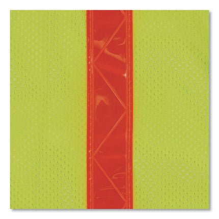GloWear 8080BAX Non-Certified X-Back Hi-Vis Safety Vest, Polyester, One Size Fits Most, Lime/Orange