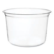 Round Deli Pots, Compostable, 16 oz, 4.6 Diameter x 3" h, Clear, Plastic, 500/Carton