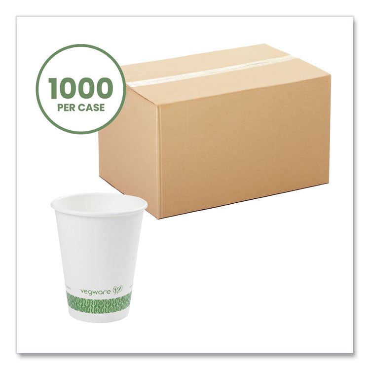 89-Series Hot Cup, 12 oz, Paper, White/Green, 1,000/Carton