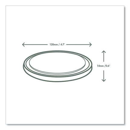 Round Deli Pot Lids, Compostable, For 8 oz to 32 oz Deli Containers, Clear, Plastic, 500/Carton