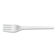 CPLA Cutlery, General Purpose Fork, Plastic, White, 1,000/Carton