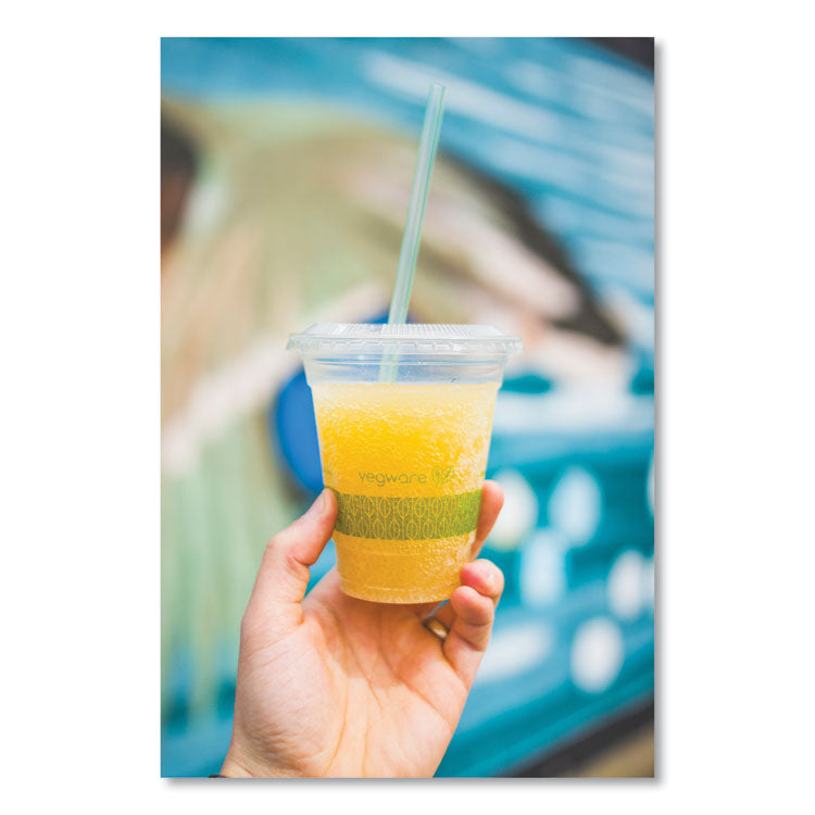 96-Series Cold Cup, 12 oz, Plastic, Clear/Green, 1,000/Carton