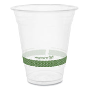 96-Series Cold Cup, 12 oz, Plastic, Clear/Green, 1,000/Carton