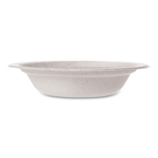 Molded Fiber Tableware, Compostable, Bowl, Sugarcane, 12 oz, White, 1,000/Carton