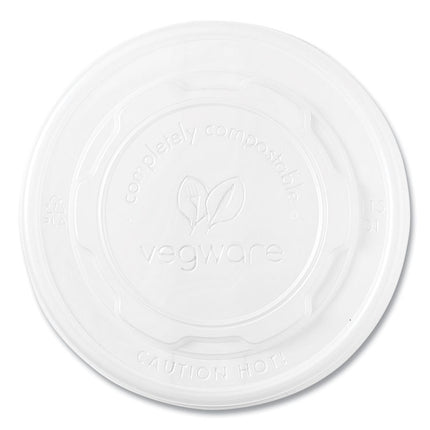 115-Series Flat Hot Lids, Compostable, For Use With 115-Series Soup Containers, White, Plastic, 500/Carton