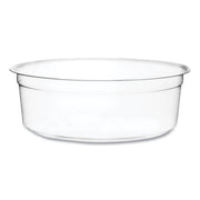 Round Deli Pots, Compostable, 8 oz, 4.6" Diameter x 1.5" h, Clear, Plastic, 500/Carton