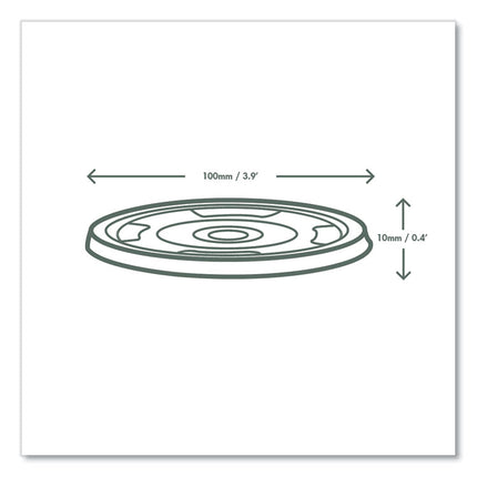 96 Series Cold Cup Lids, Fits Vegware 96-Series Cold Cups, Plastic, Clear, 1,000/Carton