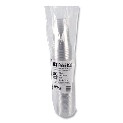 Kal-Clear PET Cold Drink Cups, 20 oz, Plastic, Clear, 50/Bag, 20 Bags/Carton