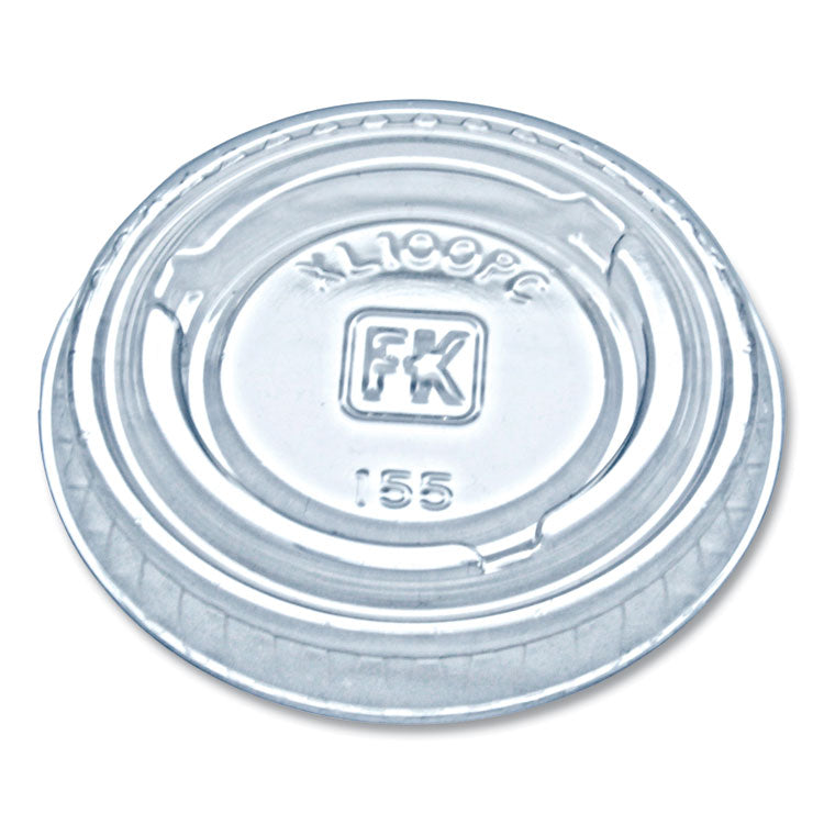 Portion Cup Lids, Fits 0.75 oz to 1 oz Portion Cups, Plastic, Clear, 2,500/Carton