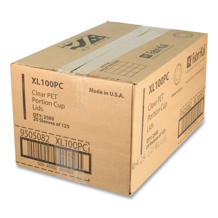 Portion Cup Lids, Fits 0.75 oz to 1 oz Portion Cups, Plastic, Clear, 2,500/Carton