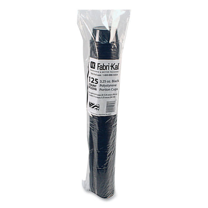 Portion Cups, 3.25 oz, Plastic, Black, 125/Sleeve, 20 Sleeves/Carton