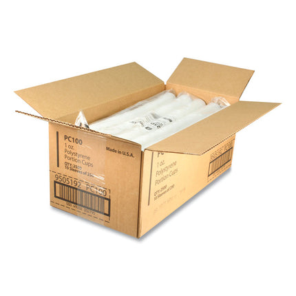 Portion Cups, 1 oz, Plastic, Translucent, 250/Sleeve, 10 Sleeves/Carton