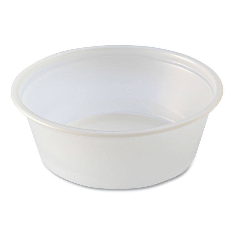 Portion Cups, Squat, 1.5 oz, Plastic, Translucent, 125/Sleeve, 20 Sleeve/Carton