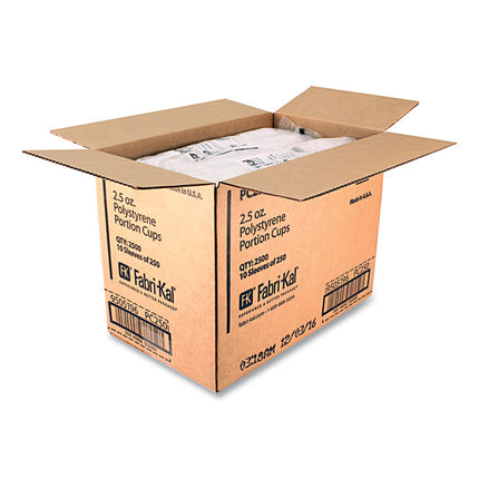 Portion Cups, 2.5 oz, Plastic, Translucent, 125/Sleeve, 20 Sleeve/Carton
