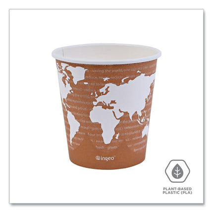 World Art Renewable and Compostable Hot Cups, 10 oz, Paper, Gray, 50/Pack, 20 Packs/Carton