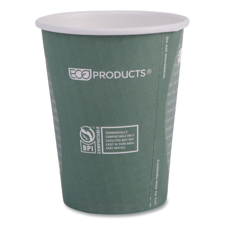 World Art Renewable and Compostable Hot Cups, 12 oz, Paper, Gray, 50/Pack, 20 Packs/Carton