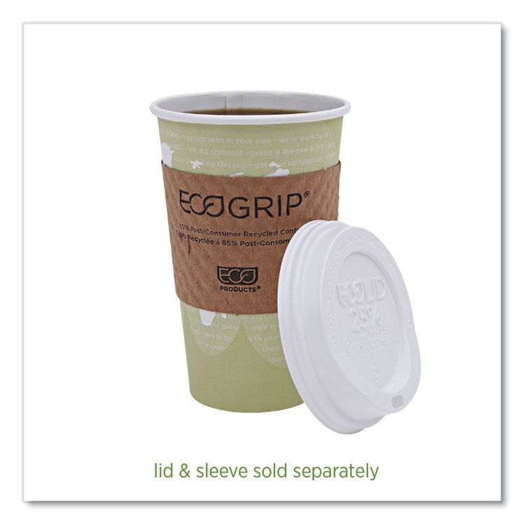World Art Renewable and Compostable Hot Cups, 16 oz, Paper, Moss, 50/Pack