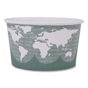 World Art Renewable and Compostable Food Container, 12 oz, 4.05" Diameter x 2.5" h, Green, Paper, 25/Pack, 20 Packs/Carton