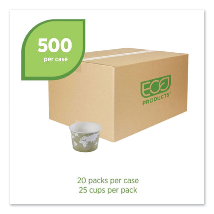 World Art Renewable and Compostable Food Container, 16 oz, 4.05" Diameter x 3" h, Seafoam, Paper, 25/Pack, 20 Packs/Carton