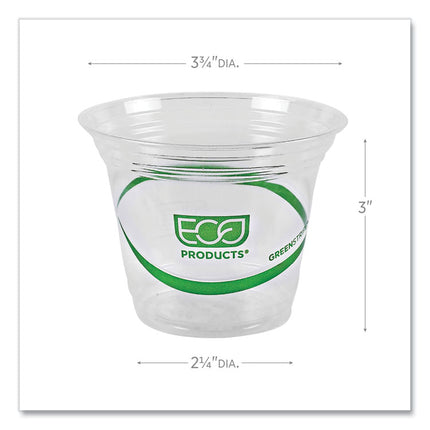 GreenStripe Renewable and Compostable Cold Cups, 9 oz, Plastic, Clear, 50/Pack, 20 Packs/Carton