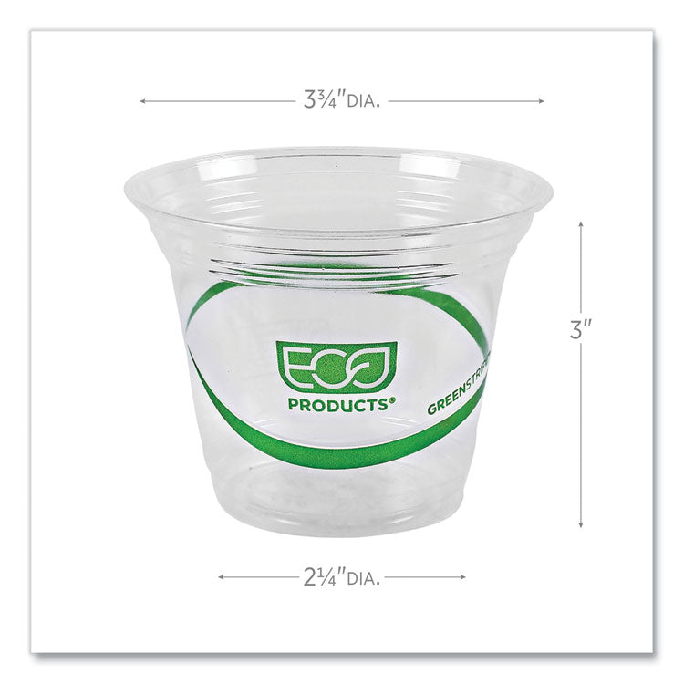 GreenStripe Renewable and Compostable Cold Cups, 9 oz, Plastic, Clear, 50/Pack, 20 Packs/Carton