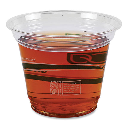 GreenStripe Renewable and Compostable Cold Cups, 9 oz, Plastic, Clear, 50/Pack, 20 Packs/Carton
