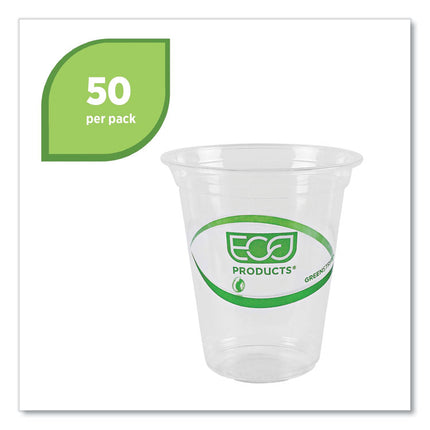 GreenStripe Renewable and Compostable Cold Cups Convenience Pack, 16 oz, Plastic, Clear, 50/Pack