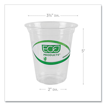 GreenStripe Renewable and Compostable Cold Cups Convenience Pack, 16 oz, Plastic, Clear, 50/Pack