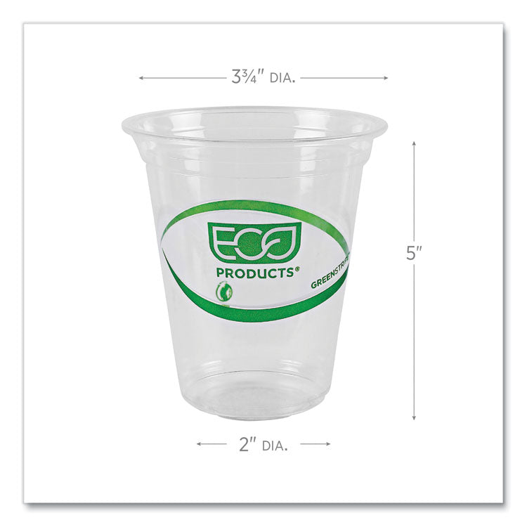 GreenStripe Renewable and Compostable Cold Cups Convenience Pack, 16 oz, Plastic, Clear, 50/Pack