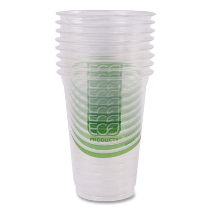 GreenStripe Renewable and Compostable Cold Cups Convenience Pack, 16 oz, Plastic, Clear, 50/Pack