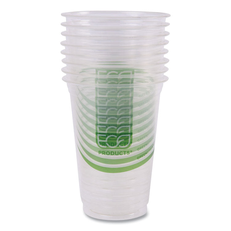 GreenStripe Renewable and Compostable Cold Cups Convenience Pack, 16 oz, Plastic, Clear, 50/Pack