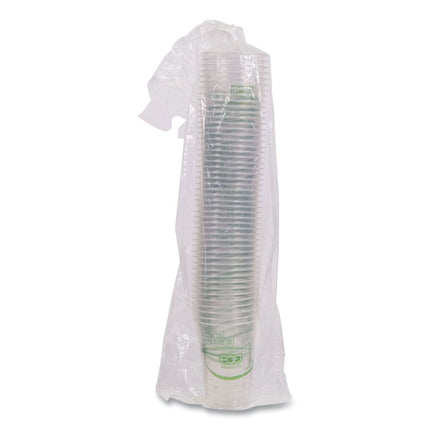 GreenStripe Renewable and Compostable Cold Cups Convenience Pack, 16 oz, Plastic, Clear, 50/Pack