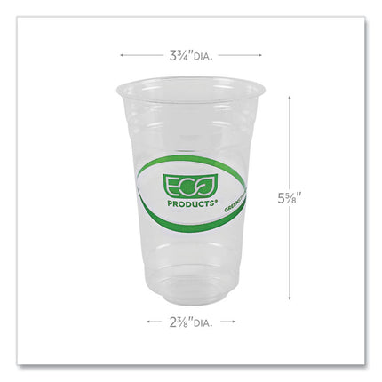 GreenStripe Renewable and Compostable Cold Cups, 20 oz, Plastic, Clear, 50/Pack, 20 Packs/Carton