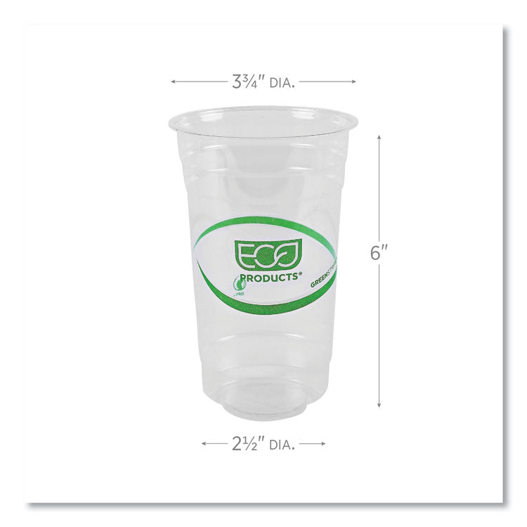 GreenStripe Renewable and Compostable PLA Cold Cups, 24 oz, Plastic, Clear, 50/Pack, 20 Packs/Carton