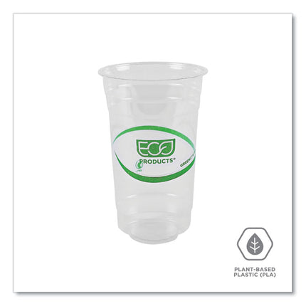 GreenStripe Renewable and Compostable PLA Cold Cups, 24 oz, Plastic, Clear, 50/Pack, 20 Packs/Carton