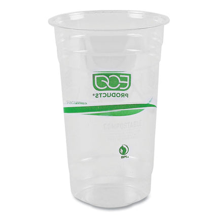GreenStripe Renewable and Compostable PLA Cold Cups, 24 oz, Plastic, Clear, 50/Pack, 20 Packs/Carton