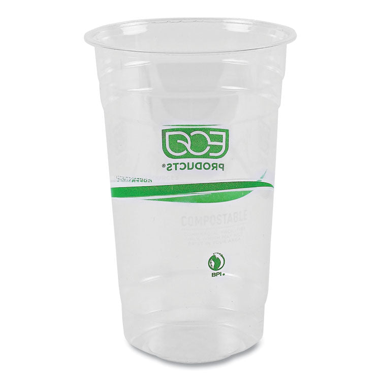 GreenStripe Renewable and Compostable PLA Cold Cups, 24 oz, Plastic, Clear, 50/Pack, 20 Packs/Carton