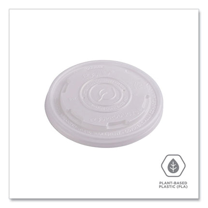 World Art PLA-Laminated Soup Container Lids, Fits 8 oz, Translucent, Plastic, 50/Pack, 20 Packs/Carton