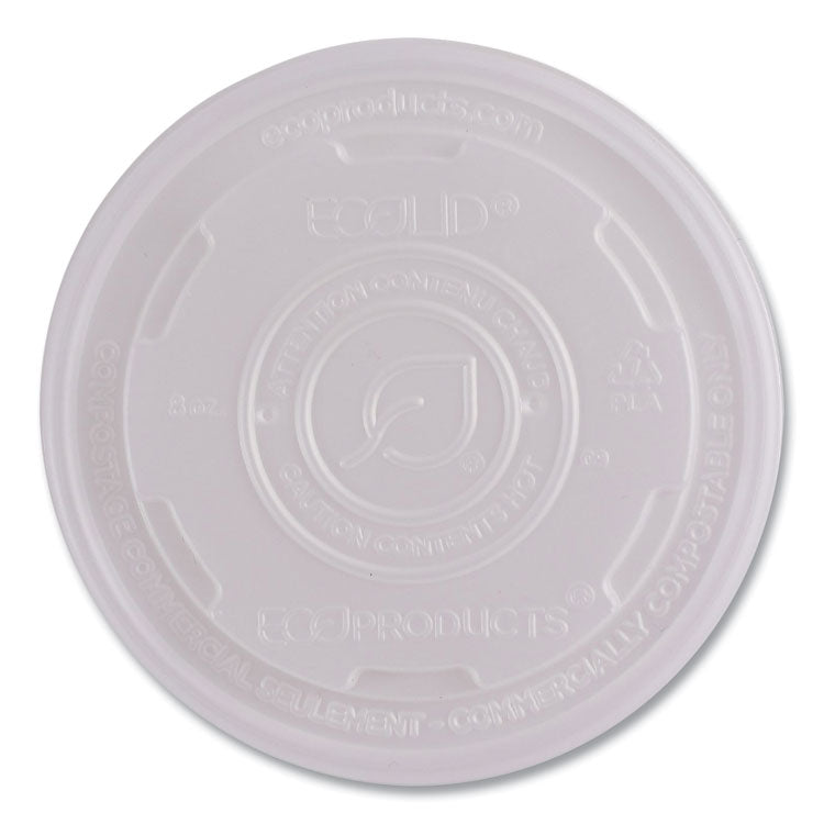 World Art PLA-Laminated Soup Container Lids, Fits 8 oz, Translucent, Plastic, 50/Pack, 20 Packs/Carton