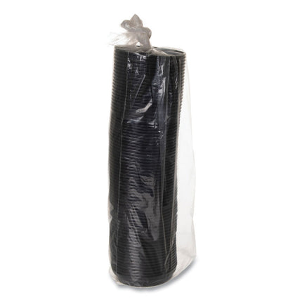 EcoLid 25% Recycled Content Hot Cup Lid, Fits 10 oz to 20 oz Hot Cups, Plastic, Black, 100/Pack, 10 Packs/Carton