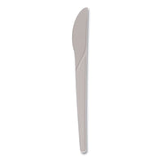 Plantware Compostable Cutlery, Knife, Plastic, Pearl White, 50/Pack, 20 Packs/Carton