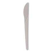 Plantware Compostable Cutlery, Knife, Plastic, White, 1,000/Carton