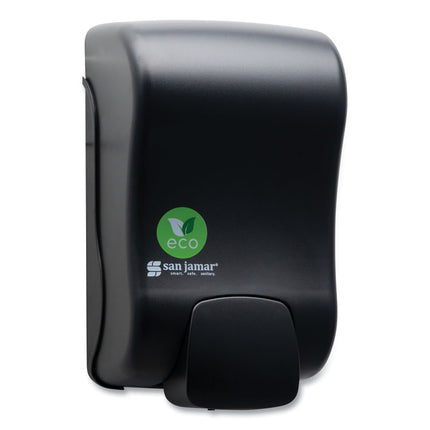 ecoLogic Rely Manual Foam Soap and Sanitizer Dispenser, 900 mL, 5,5 x 4,5 x 9.25, Black