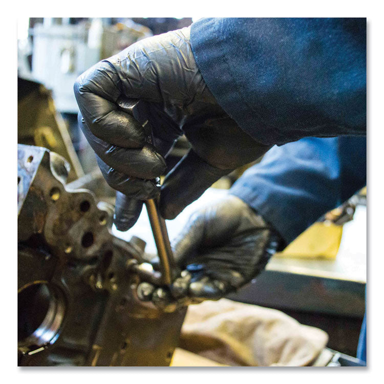 Industrial Nitrile Gloves, Powder-Free, 3 mil, Large, Black, 100/Box, 10 Boxes/Carton